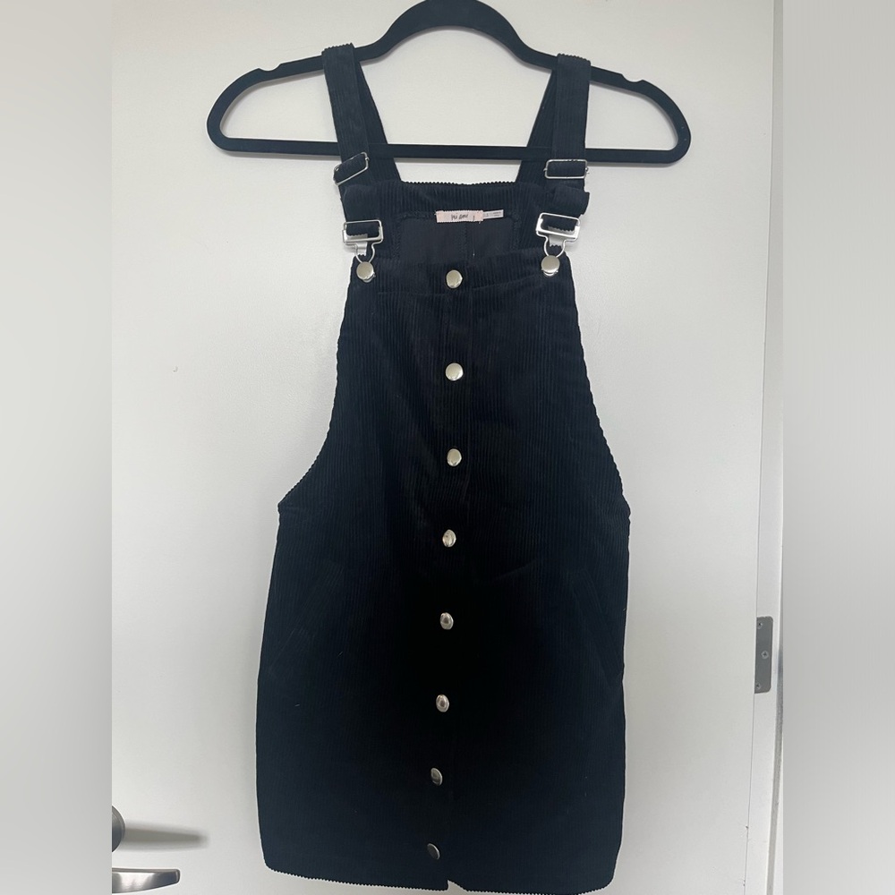 Black Corduroy Jumper Dress